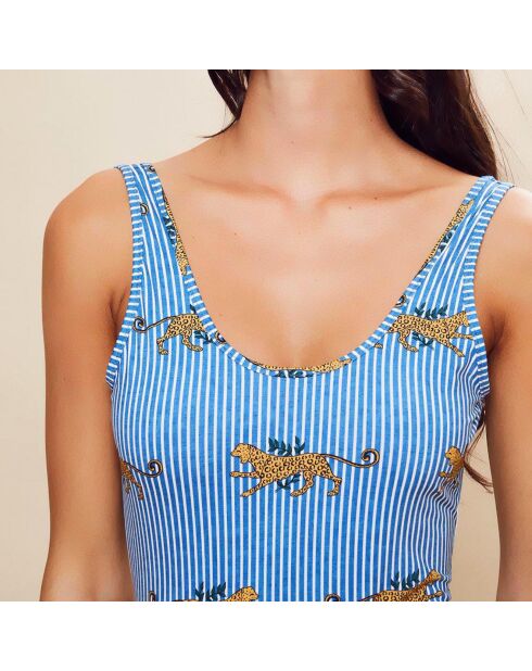 Bañador de una pieza con estampado azul Angèle