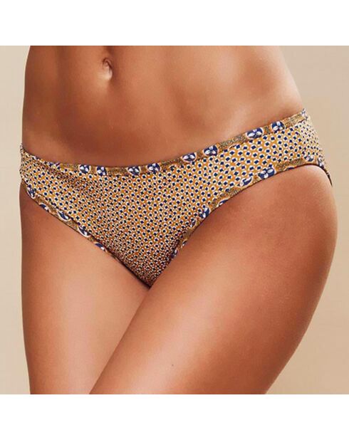 Braguitas de baño Alice con estampado camel/azul marino
