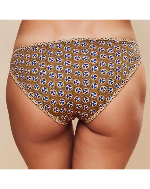 Braguitas de baño Alice con estampado camel/azul marino