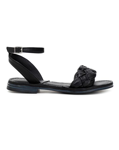 Schwarze Dina Ledersandalen
