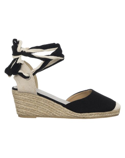 Sandales compensées Botega beige/noir - Talon 5 cm