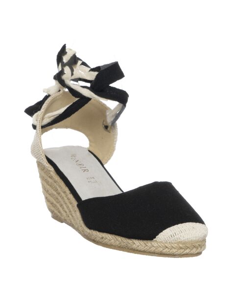 Sandales compensées Botega beige/noir - Talon 5 cm
