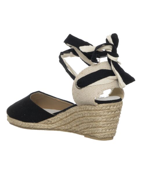 Sandales compensées Botega beige/noir - Talon 5 cm