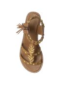 Sandales en Cuir Tiana camel/doré
