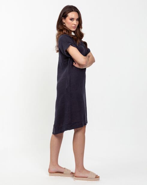 Robe 100% Lin Carla  marine