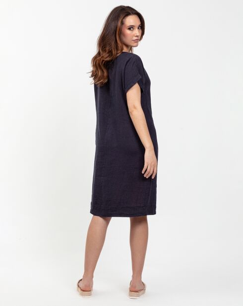 Robe 100% Lin Carla  marine