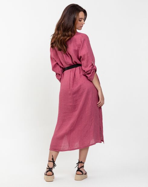Robe 100% Lin Eva fuschia