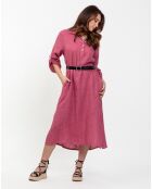 Robe 100% Lin Eva fuschia