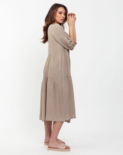 Robe 100% Lin Sophie taupe