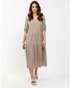 Robe 100% Lin Sophie taupe