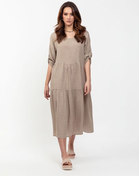 Robe 100% Lin Sophie taupe