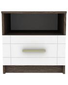 Tenessil Nachttisch mit 1 Schublade dunkle Eiche/Weiß - 50x45x50 cm