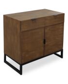 Commode 2 tiroirs et 2 portes battantes Panara chêne clair - 79x44x76 cm