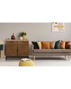 Commode 2 tiroirs et 2 portes battantes Panara chêne clair - 79x44x76 cm