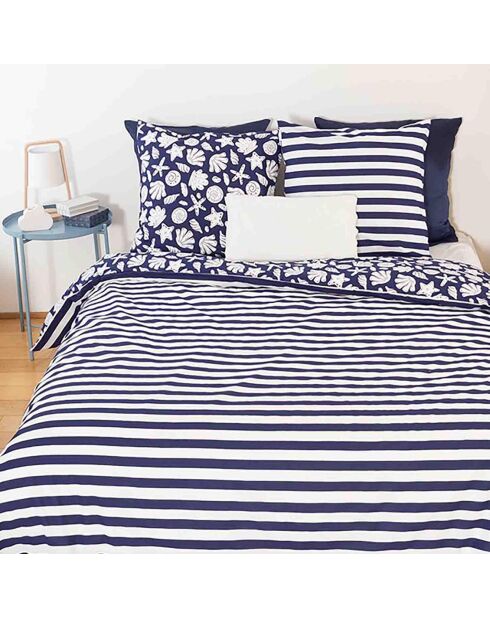 Beidseitig verwendbares Bettbezug-Set Capri, blau