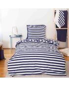 Parure housse de couette Capri réversible bleue