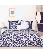 Parure housse de couette Capri réversible bleue