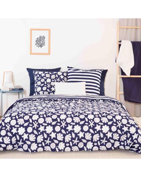 Beidseitig verwendbares Bettbezug-Set Capri, blau