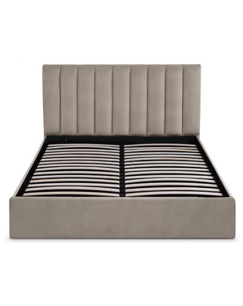 Letto Dream Trunk + base letto in velluto tortora - 160x200 cm