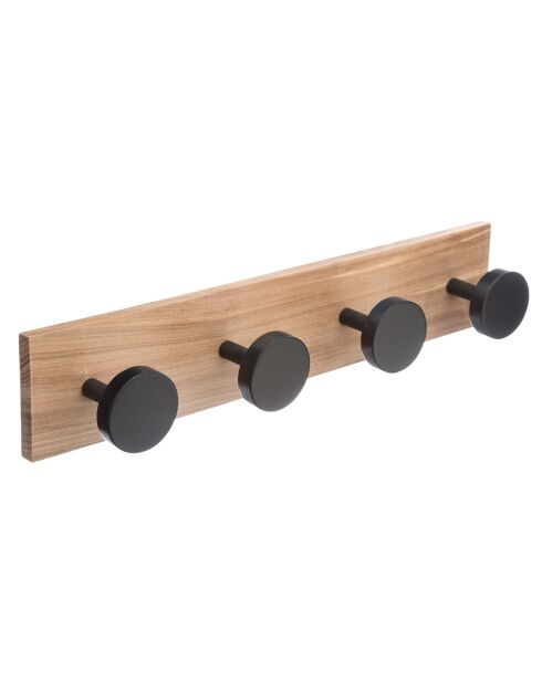 Gancio in legno con 4 teste - 40x8x6,5 cm