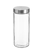 Bocal en verre et acier inoxydable transparent - 2L