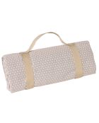 Nappe à pois beige/blanc - 140x140 cm
