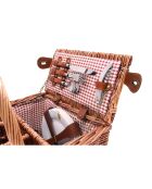 Panier à pique-nique en Osier St Germain Vichy rouge - 4 Personnes