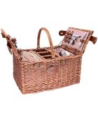 Panier à pique-nique en Osier St Germain Vichy rouge - 4 Personnes