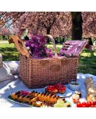 Panier à pique-nique en Osier St Germain Vichy rouge - 4 Personnes