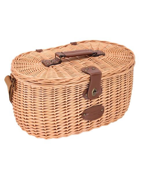 Cestino da picnic Vendôme per 4 persone in vimini beige naturale - 47x30x24 cm