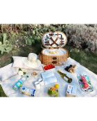 Vendôme picknickmand voor 4 personen natuurlijk beige rieten - 47x30x24 cm