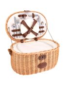 Vendôme picknickmand voor 4 personen natuurlijk beige rieten - 47x30x24 cm