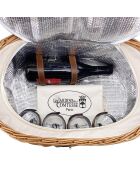 Vendôme picknickmand voor 4 personen natuurlijk beige rieten - 47x30x24 cm