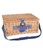Cestino da picnic Fontainebleau in vimini con strisce blu/bianche - 4 persone