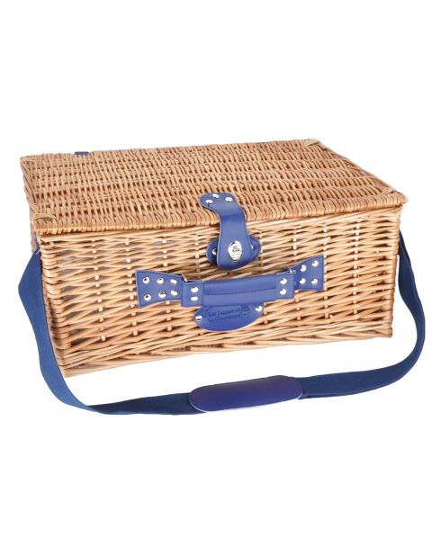 Cestino da picnic Fontainebleau in vimini con strisce blu/bianche - 4 persone