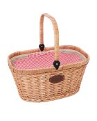 Panier isotherme en Osier Chantilly Vichy rouge  - 48x29x27 cm