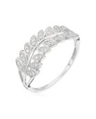 Bague Feuillage Lumineux Diamants 0.1 ct Or Blanc