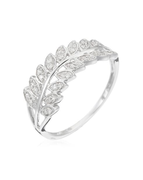 Bague Feuillage Lumineux Diamants 0.1 ct Or Blanc