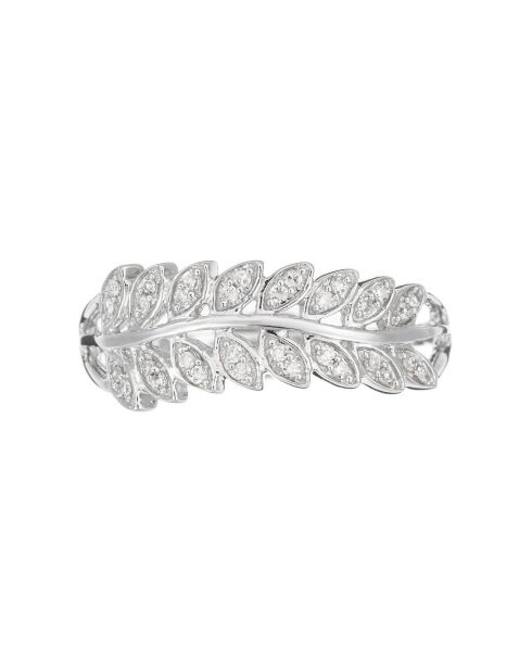 Bague Feuillage Lumineux Diamants 0.1 ct Or Blanc
