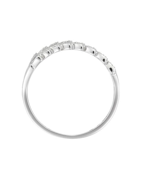 Bague Feuillage Lumineux Diamants 0.1 ct Or Blanc