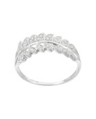 Bague Feuillage Lumineux Diamants 0.1 ct Or Blanc