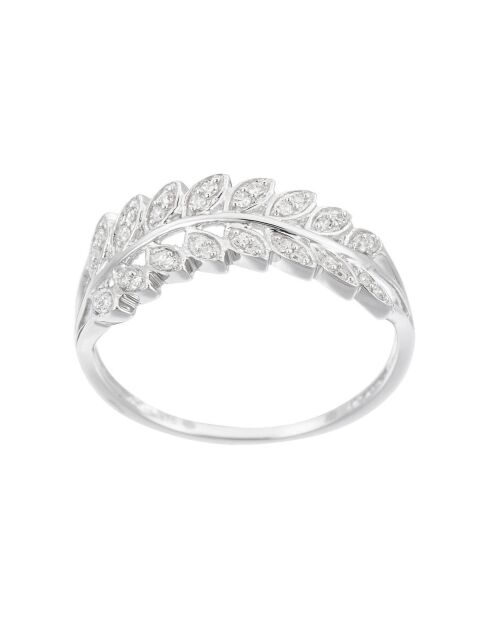 Bague Feuillage Lumineux Diamants 0.1 ct Or Blanc