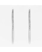 Boucles d'oreilles Créoles Camino Diamants 0.08 ct or blanc