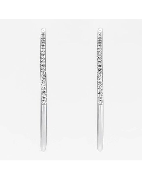 Boucles d'oreilles Créoles Camino Diamants 0.08 ct or blanc