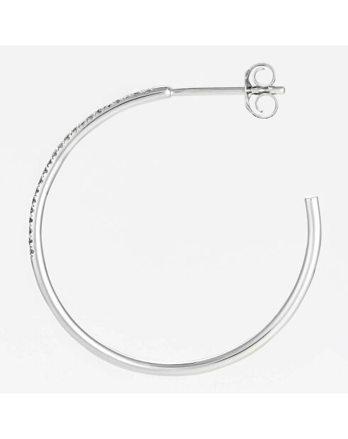 Boucles d'oreilles Créoles Camino Diamants 0.08 ct or blanc