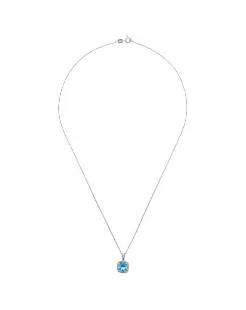 Colgante delicado de topacio con diamantes de 0,08 quilates y topacio de 1,7 quilates en oro blanco