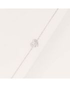Bracelet Coeur Diamants 0.08 ct or blanc