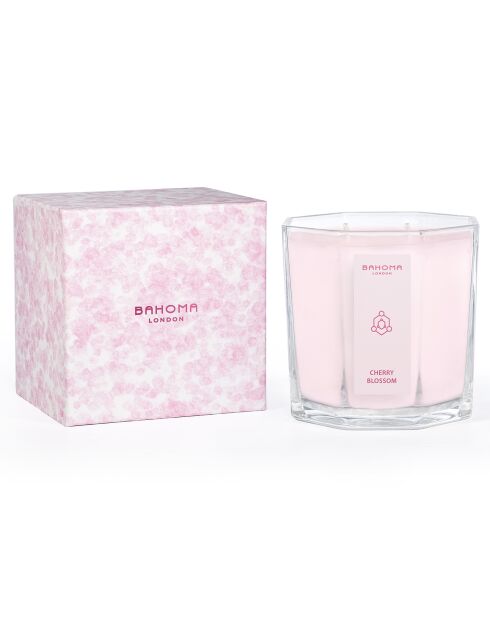 Aromatische kirschblütenfarbene Duftkerze - 2 Dochte 80h