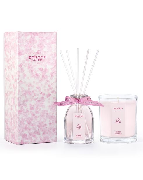 55 uur kaars- en diffusorset 100 ml aromatische kersenbloesem