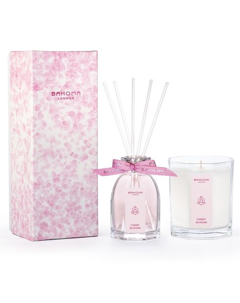 55 uur kaars- en diffusorset 100 ml aromatische kersenbloesem